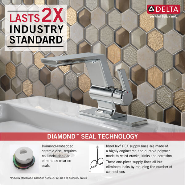 Chrome Delta Faucet 599-LPU-DST Pivotal Single Handle Lavatory Faucet 